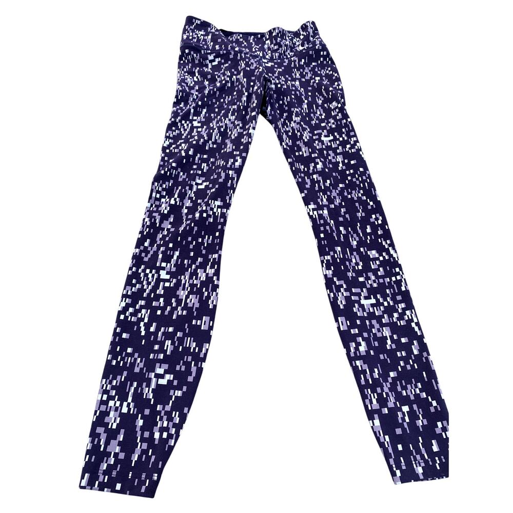 Nike Dri-Fit Purple Geometric Leggings - Size Small